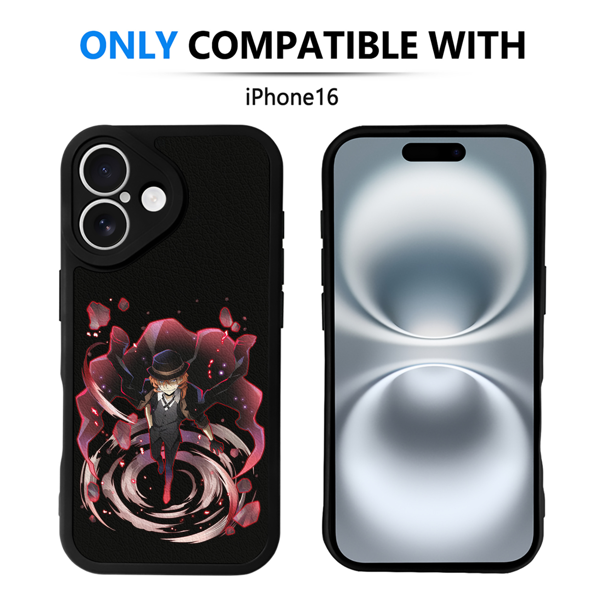 （画像用） 文豪ストレイドッグス Bungo Stray Dogs 【iPhone 16シリーズ対応】シリコンスマホケース（レザー調） 材質：シリコン
